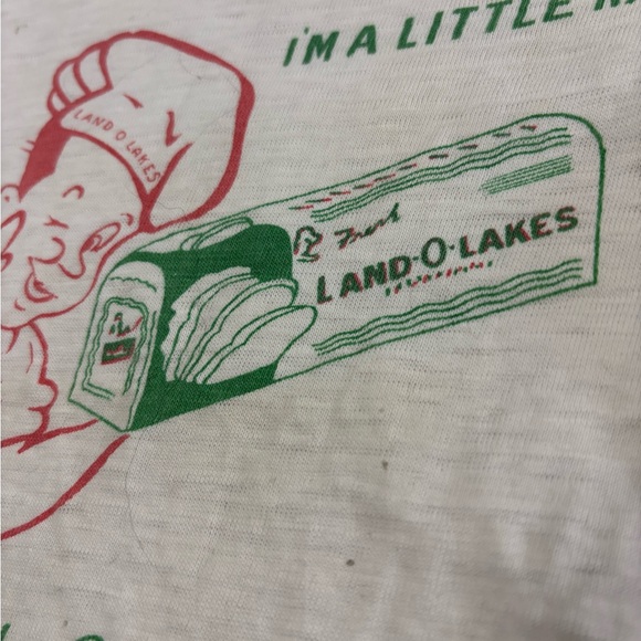 Vintage Champion Running Man Land O Lakes Butter Rascal Paper Thin T Shirt Kids - Picture 6 of 8